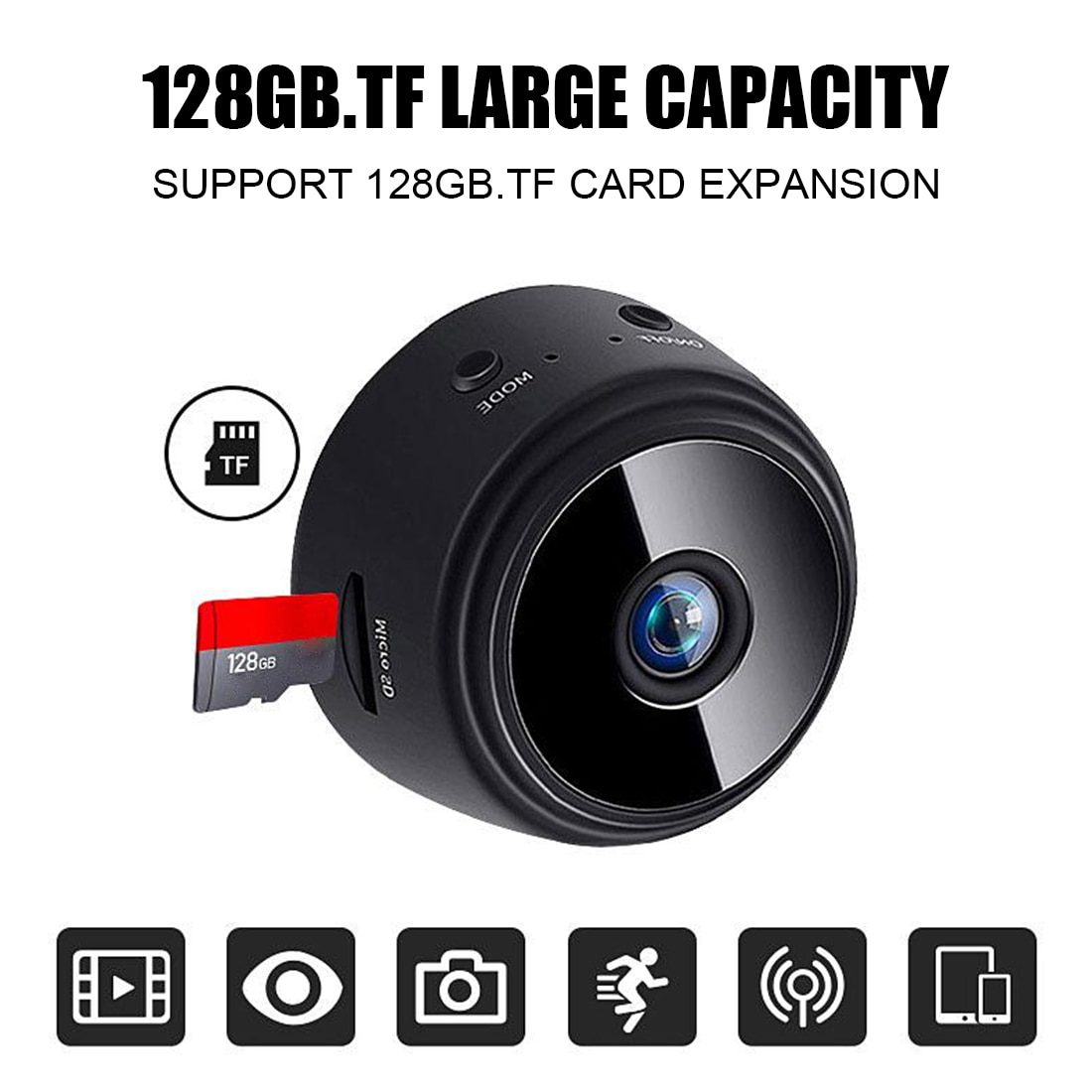 Mini Caméra WiFi Horloge – Full HD 1080P, Vision Nocturne IR, Contrôle à Distance – Discrète Pour Surveillance Intérieure