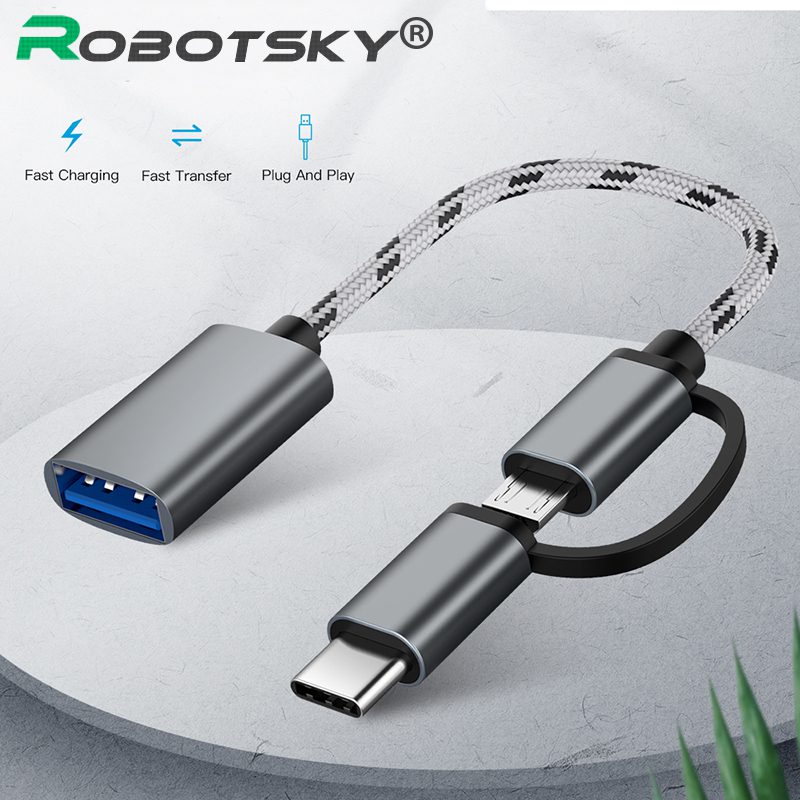 3-in-1 USB C iPhone & Micro USB to USB 3.0 Adapter Universal OTG Cable Converter | UK