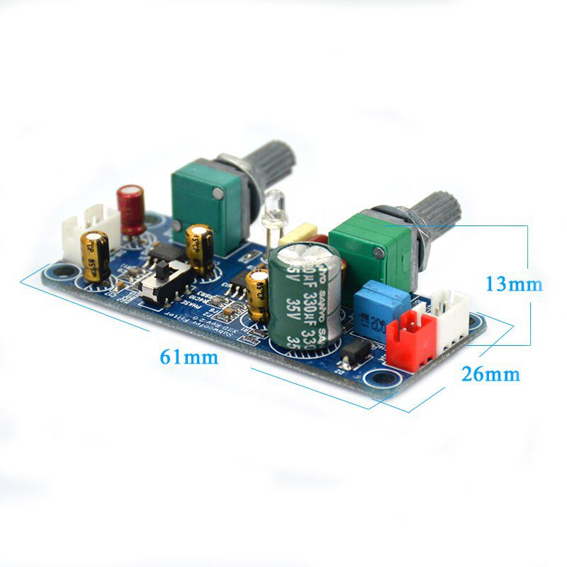 Préamplificateur Filtre Passe-bas NE5532 2.1 Canaux - Carte Audio, Pour Ampli Basse/subwoofer - Dimensions ~98x40 Mm