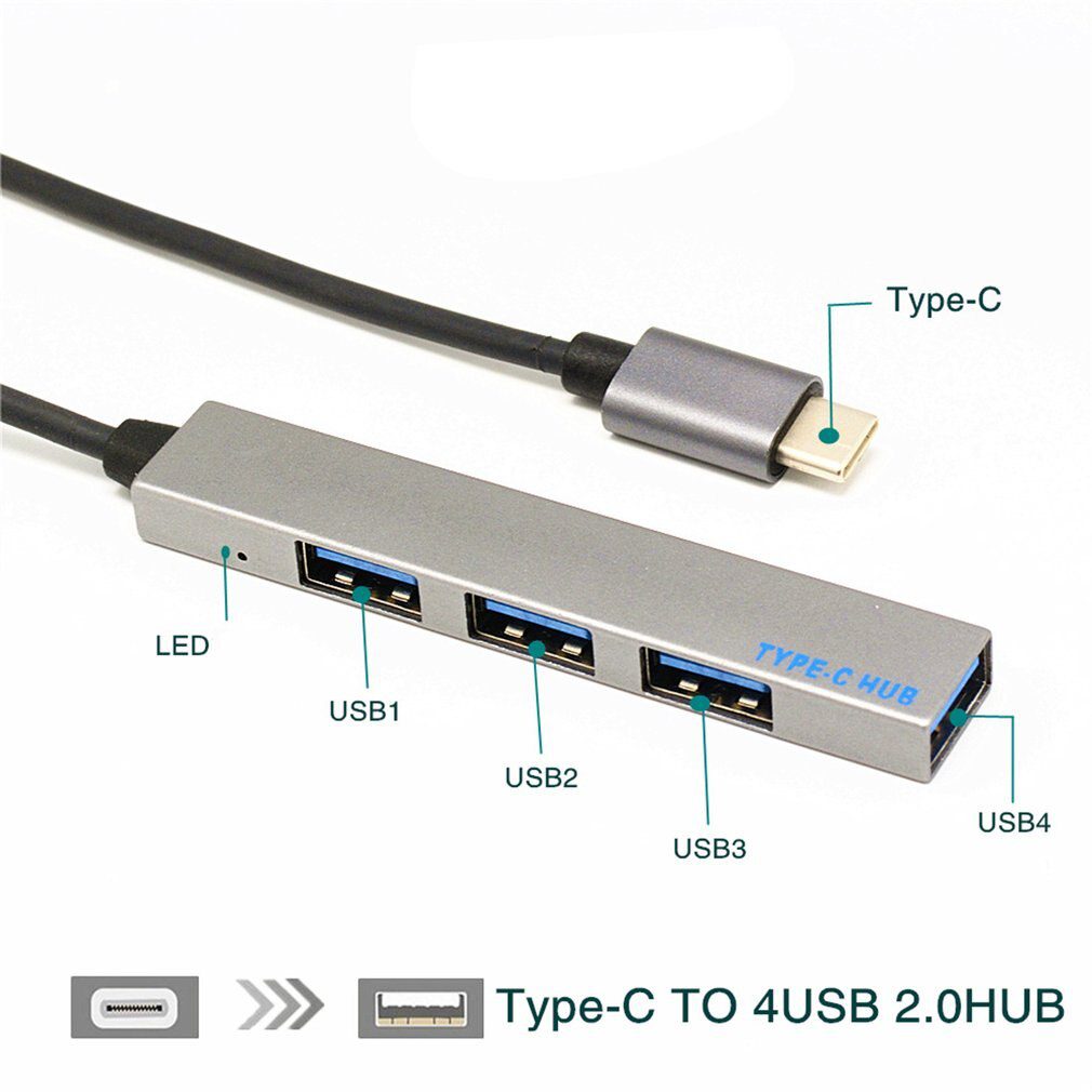 Concentrateur Usb 3.0 À 4 Ports, Concentrateur Usb De Données Minces