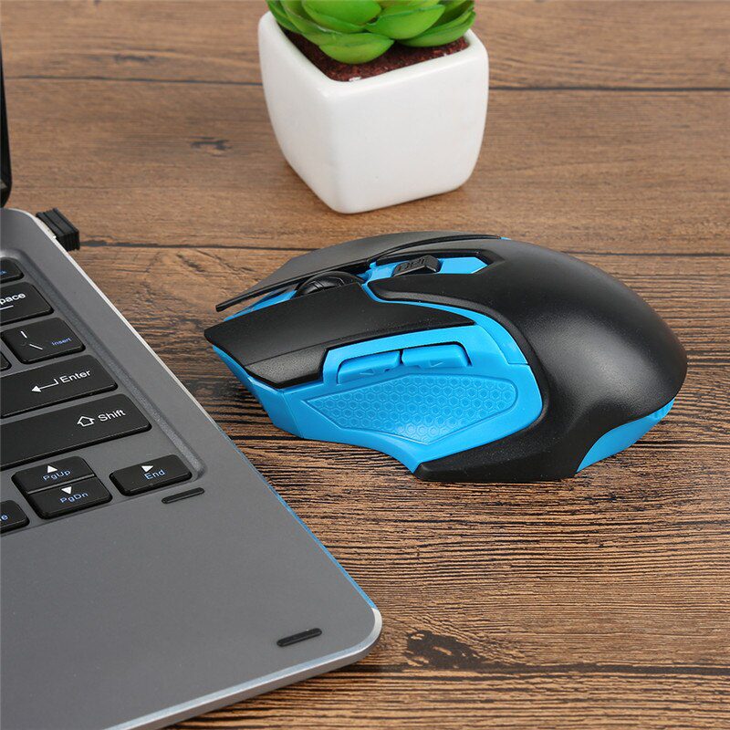 Souris Optique Sans Fil 2.4GHz USB - 6 Boutons, 1800 DPI, Noir, Pour PC, Neuf