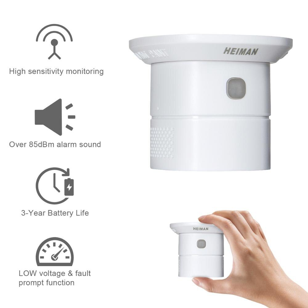 HEIMAN Capteur Intelligent Monoxyde De Carbone Zigbee 3.0 – Alarme 85 DB + Notifications Smartphone – Compatible Jeedom Domotique