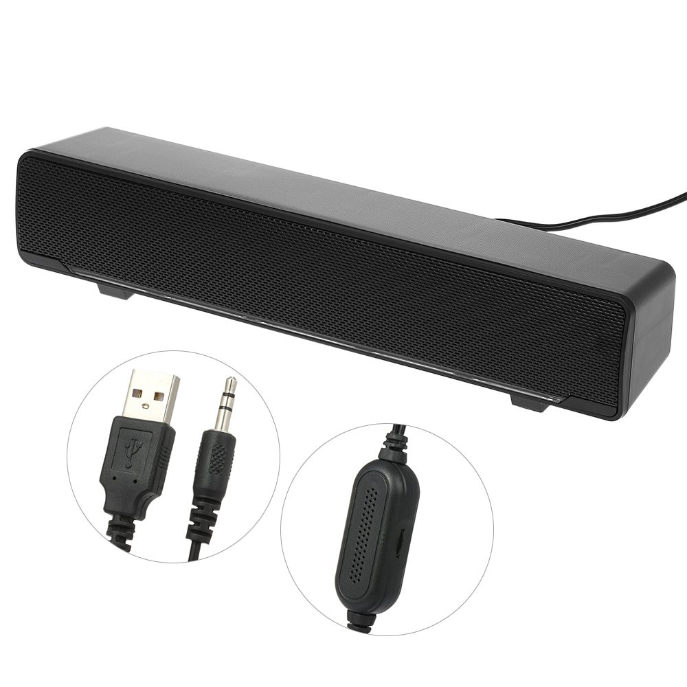 XMSJSIY Mini Haut-Parleur Ordinateur USB 3.5mm Avec Contrôle Volume - Son Stéréo Portable 1.2m