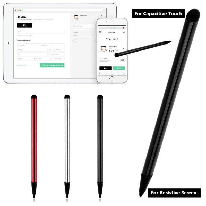 Lot De 2 Stylets Capacitifs Pour Tablette Et Smartphone - Double Tête, Alliage Cuivre-Aluminium, Dessin Et Prise De Notes