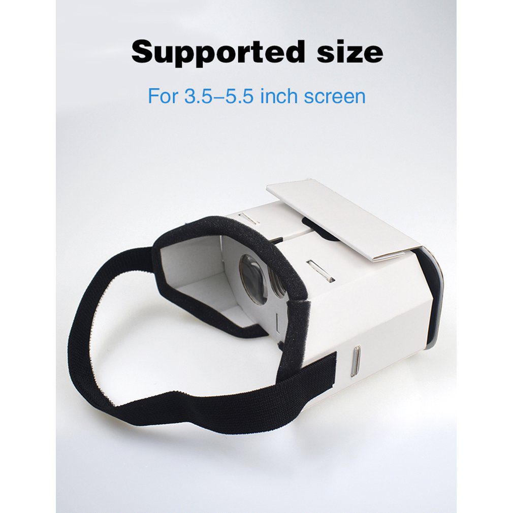Lunettes VR En Carton DIY 6 Pouces - Compatible Smartphones 4 à 6 Pouces - Lentilles Incluses, Anneaux Magnétiques - Pour Réalité Virtuelle 3D