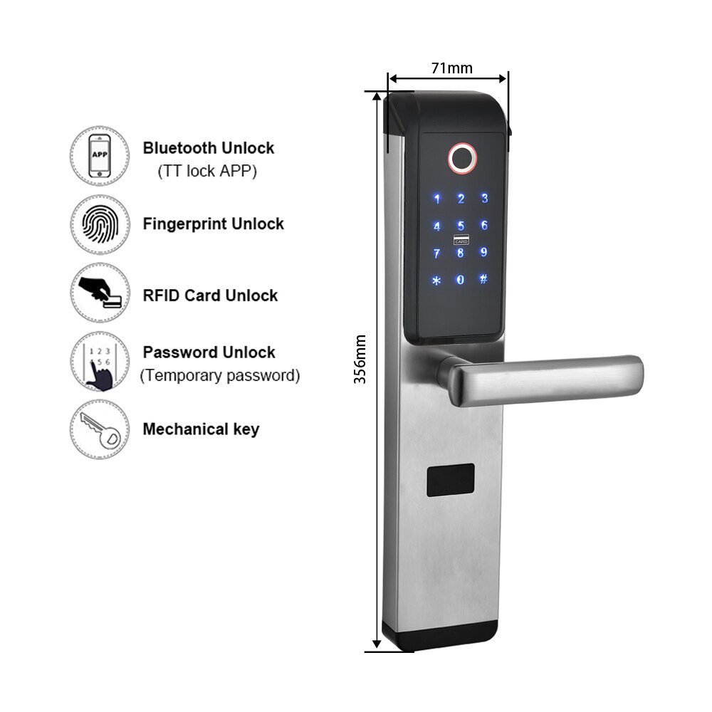 Serrure connectée compacte 30/30 mm – Bluetooth, clavier et badges RFID main image 0