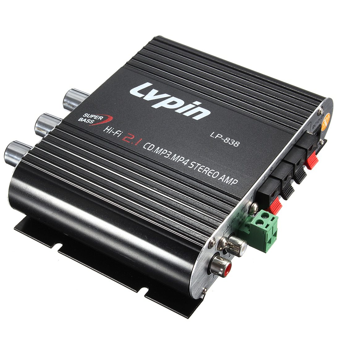 Amplificateur Audio Stéréo 2x20W - Classe D - Pour Voiture, Moto, PC - Contrôles Basses/aigus