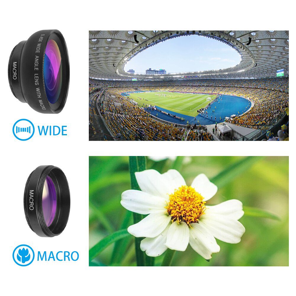 For Wiko View 5 Plus Camera Set Fish Eye Wide Angle Macro Lens | UK