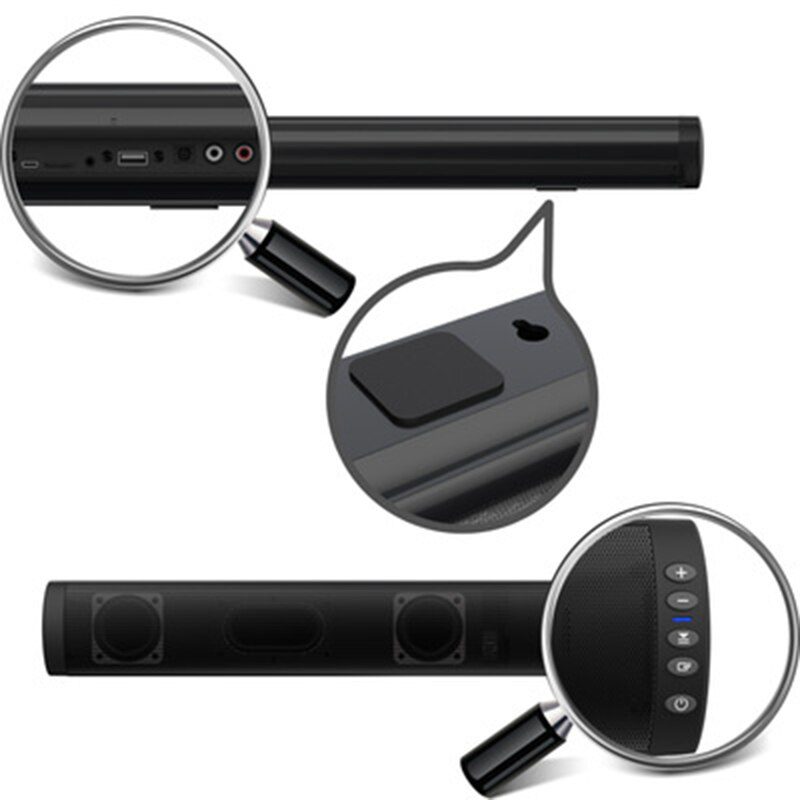 Barre De Son TV Bluetooth Avec LED RGB - 2.0 Canaux 20W - Pour Télévision, PC, Gaming - Télécommande Incluse (Blanc)