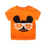 Vêtements de bébé T-shirt d'été | Dessin animé imprimé, t-shirts hauts, enfants nourrissons à manches courtes T-shirt en coton pour tout-petits, filles garçons