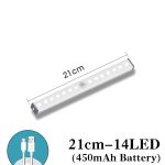 2020 LED veilleuse capteur de mouvement sans fil USB Rechargeable 20 30 40 50cm nuit lampe pour armoire de cuisine armoire applique