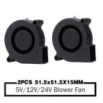 2 pièces 5015 50mm DC 24V 12V 5V boule/manchon sans brosse ventilateur de Turbine de refroidissement 50mm x 15mm ventilateur refroidisseur ventilateur pour imprimante 3D