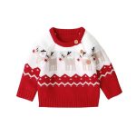 Pulls d'hiver pour bébés filles | Pull à manches longues, col rond décontracté, pull en tricot, pour tout-petits garçons de noël, rennes, tricoté pour enfants