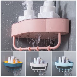 Étagère de douche d'angle mural support Triangle avec crochet étagère de salle de bain shampooing douche étagère support cuisine étagère de rangement organisateur