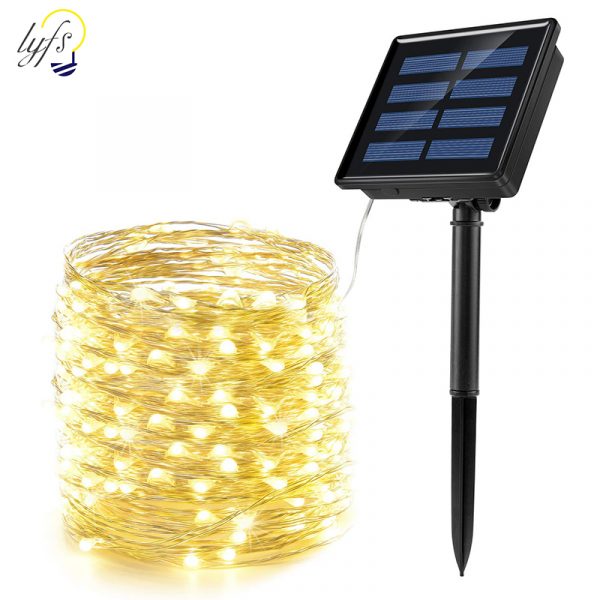 50/100/200 LED lumière solaire étanche fée guirlande lumières chaîne en plein air vacances fête de noël mariage lampe solaire décor