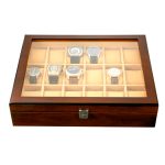 18 fentes montre boîte en bois montre-bracelet hommes boîte de rangement horloge/écrin de montre pratique montre bijoux organisateur