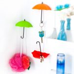 6 pièces/ensemble parapluie crochet auto-adhésif crochet mur porte vêtements cintre clés divers suspendus crochets salle de bain cuisine collant support