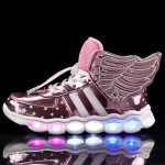 Phare ailes d'ange USB Led | Baskets lumineuses pour bébés filles et garçons, éclairage éclairé et lumineux, nouvelle collection 2020