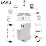 Télécommande intelligente de relais de commutateur de minuterie de disjoncteur de WIFI de Rail de 1P Din par l'application d'ewelink maison intelligente compatible avec Alexa Google