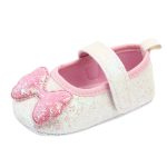 Chaussures de berceau en cuir PU | Chaussures de premiers marcheurs, chaussures de princesse pour bébés filles d'intérieur à semelles souples avec nœud papillon, chaussures de marche pour bébés