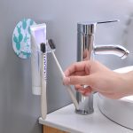 Porte-brosse à dents en plastique | Étagère de rangement de dentifrice, rasoir brosse à dents murale, organisateur de brosse à dents suspendu, ensemble d'accessoires de salle de bain