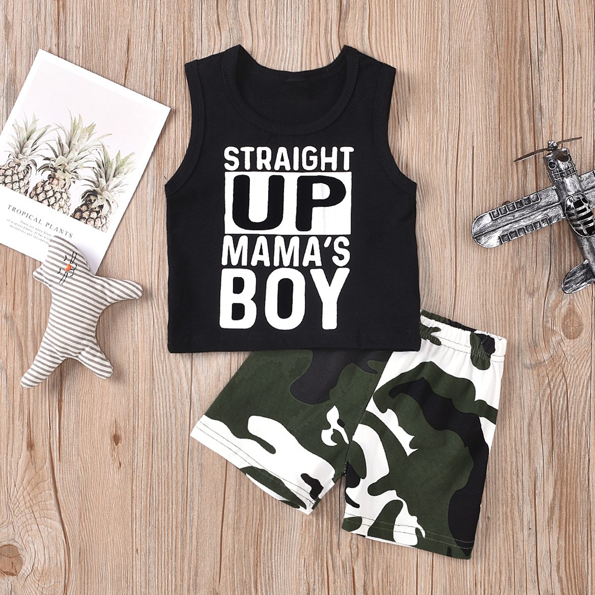 Infantile-bébé-enfants-garçons-vêtements-ensembles-lettre-imprimer-sans-manches-gilet-hauts-+-Camouflage-Shorts-tenues-0-24M Infantile bébé enfants garçons vêtements ensembles lettre imprimer sans manches gilet hauts + Camouflage Shorts tenues 0-24M