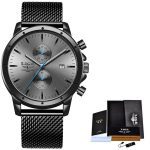 Montres hommes haut de gamme marque de luxe LIGE montre d'affaires hommes chronographe plein acier étanche analogique Quartz montre-bracelet mâle horloge + boîte