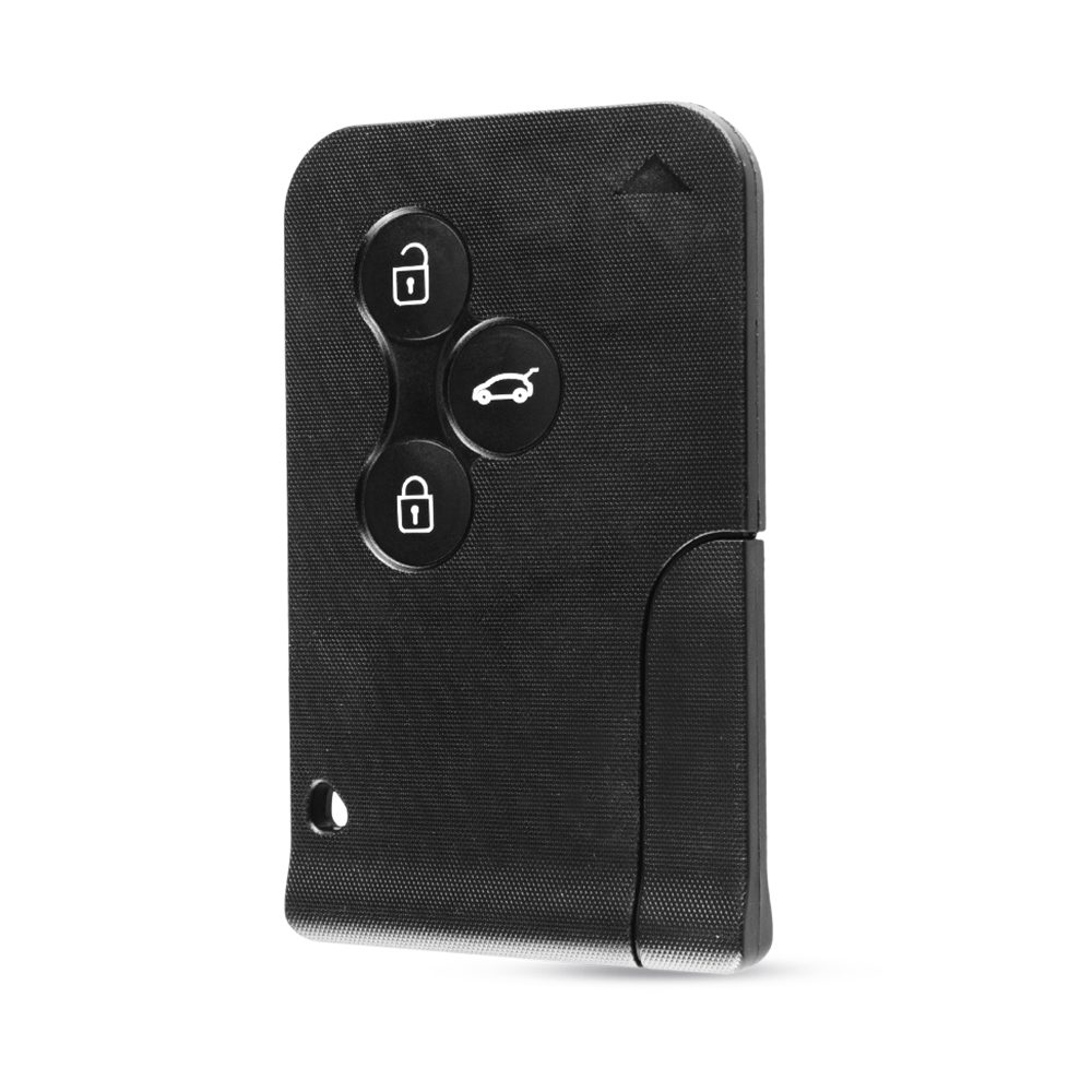 KEYYOU 3 bouton carte à puce pour Renault Clio Logan Megane 2 3 Koleos scénic carte étui noir voiture clé porte-clés coquille avec petite clé