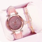 Mode femmes romantique ciel étoilé Montre-Bracelet Bracelet en cuir strass concepteur dames horloge robe Simple Gfit Montre Femme