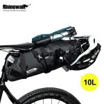 Rhinowalk vélo étanche sac de selle de vélo réfléchissant grande capacité pliable queue arrière sac cyclisme vtt coffre sacoche noir