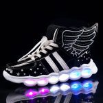 Phare ailes d'ange USB Led | Baskets lumineuses pour bébés filles et garçons, éclairage éclairé et lumineux, nouvelle collection 2020