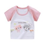 Nouveau-né garçon fille été coton ensembles bébé unisexe dessin animé impression T-shirt Blouse garçons filles à manches courtes pull t-shirt décontracté chemises