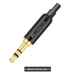 3 pièces Jack 3.5mm R connecteur 3 pôles plaqué or stéréo 3.5mm jack bricolage adaptateur pour écouteurs avec prise arrière pour fixer le câble stable