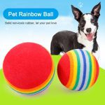 1Pc 3.5cm Boule D'arc-En-Ciel Chien Jouets Mini Mignon Coloré Boule Chien Interactif Jouets Pour Chat Chat Menthe Scratcher Dents Fournitures pour Animaux De Compagnie