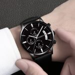 2019 relogio masculino montres hommes mode Sport boîte en acier inoxydable en cuir bande montre Quartz affaires montre-bracelet reloj hombre