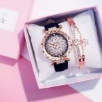 2019 femmes montres Bracelet ensemble ciel étoilé dames Bracelet montre décontracté en cuir Quartz montre-Bracelet horloge Relogio Feminino