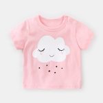 T-shirt manches courtes fille | Vêtements d'été décontractés, en coton, pour bébés garçons
