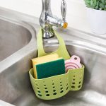Ventouse utile éponge de cuisine | Porte-vidange PP caoutchouc toilette organiseur étagère de rangement éponge panier de rangement outils de lavage pour tissus