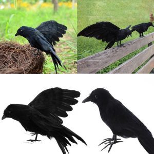 1 pièces artificielle noir plume corbeau accessoires plume oiseau maison décoration Halloween décoration