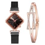 Montre à Quartz Simple créative de luxe robe pour femme en acier maille montres nouvelle horloge dames Bracelet montre Relogios Feminino