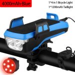 TRLIFE Multifunction 4 IN 1 Bicycle Light Powerful Bike Flashlight Bike Horn Power Bank Bicycle Front Light as Phone Holder