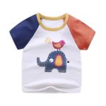 Vêtements de bébé T-shirt d'été | Dessin animé imprimé, t-shirts hauts, enfants nourrissons à manches courtes T-shirt en coton pour tout-petits, filles garçons