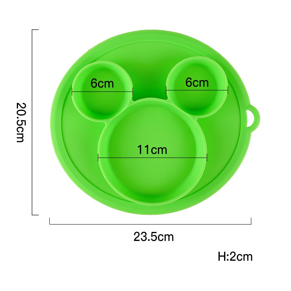 2 Assiettes à Succion En Silicone Pour Bébé - Séparées, Avec Couvercle, Lavables Micro-ondes Et Lave-vaisselle