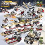 1000 + pièces militaire navire de guerre marine avion armée chiffres blocs de Construction LegoINGlys armée navire de guerre Construction briques enfants jouets