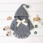 Nouveau hiver nouveau-né bébé filles garçons chandails tricotés manteau mignon belle enfant en bas âge enfants veste nœud vêtements d'extérieur manteau automne vêtements