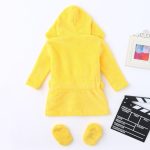 Hiver mignon chaud peignoirs infantile garçons filles dessin animé ours lapin genou longueur Robe de bain à capuche robe Peignoir Albornoz vêtements de nuit