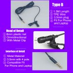 Ollivan Microphone omnidirectionnel en métal 3.5mm Jack Lavalier pince à cravate micro Mini micro Audio pour ordinateur portable téléphone portable