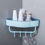 Étagère de douche d'angle mural support Triangle avec crochet étagère de salle de bain shampooing douche étagère support cuisine étagère de rangement organisateur