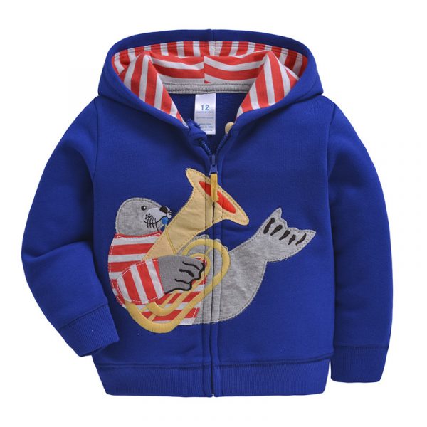 Sweat-shirt à capuche pour garçons et filles | En coton, avec motif de dessin animé, vêtements d'extérieur, arc-en-ciel, pour enfants de 9 à 3 ans, 2019