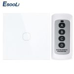 Esooli-interrupteur mural sans fil | EU/UK Standard 1/2/3 gangs, télécommande tactile, pour maison intelligente, télécommande RF433